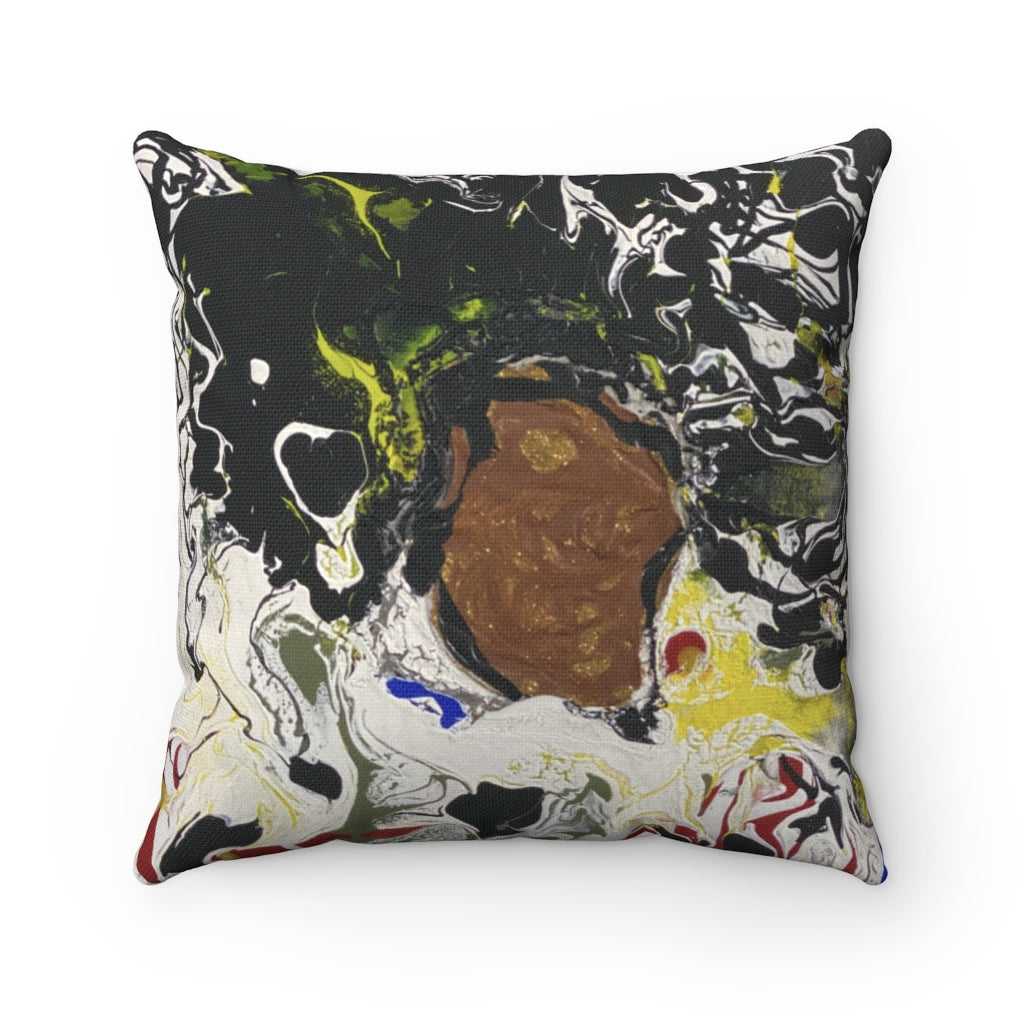 Melanin Queen Abstract Stylish Square Pillow - KAT WABI SABI: DOPE WEARABLE. ART. DESIGNS.