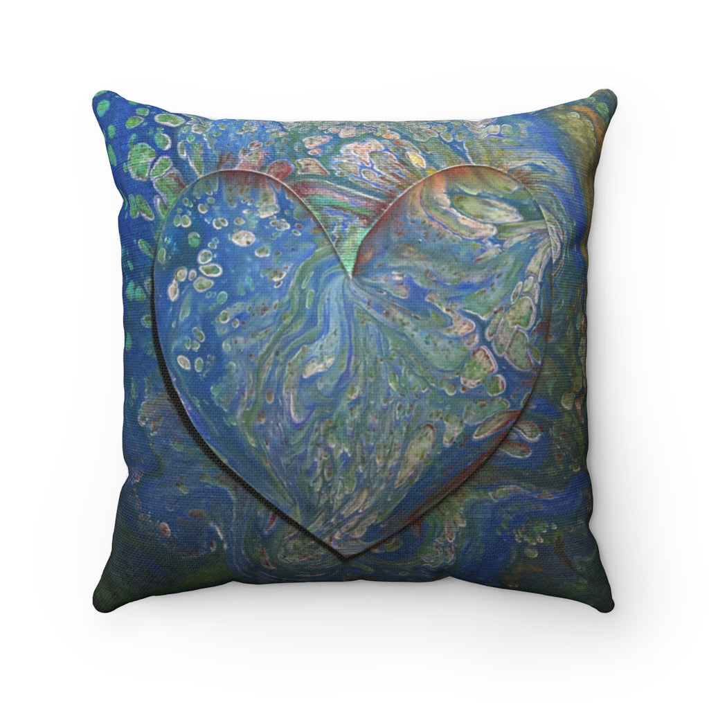 Ocean of Love Spun Polyester Square Pillow - KAT WABI SABI: DOPE WEARABLE. ART. DESIGNS.