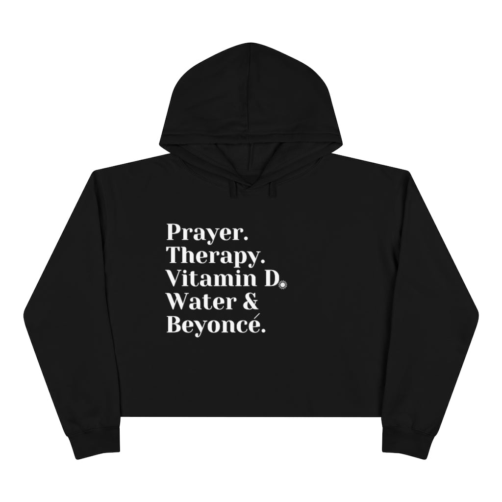 Prayer +Therapy +Water +Cropped Hoodie - KAT WABI SABI
