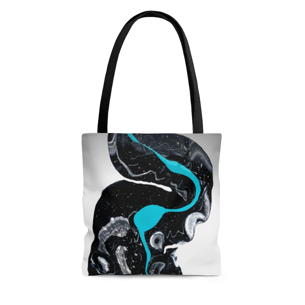 Turquoise Positive Flow Tote Bag - KAT WABI SABI: DOPE WEARABLE. ART. DESIGNS.