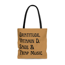 Load image into Gallery viewer, Gratitude, Vitamin D, Sage, &amp; Trap Music Tote Bag - KAT WABI SABI
