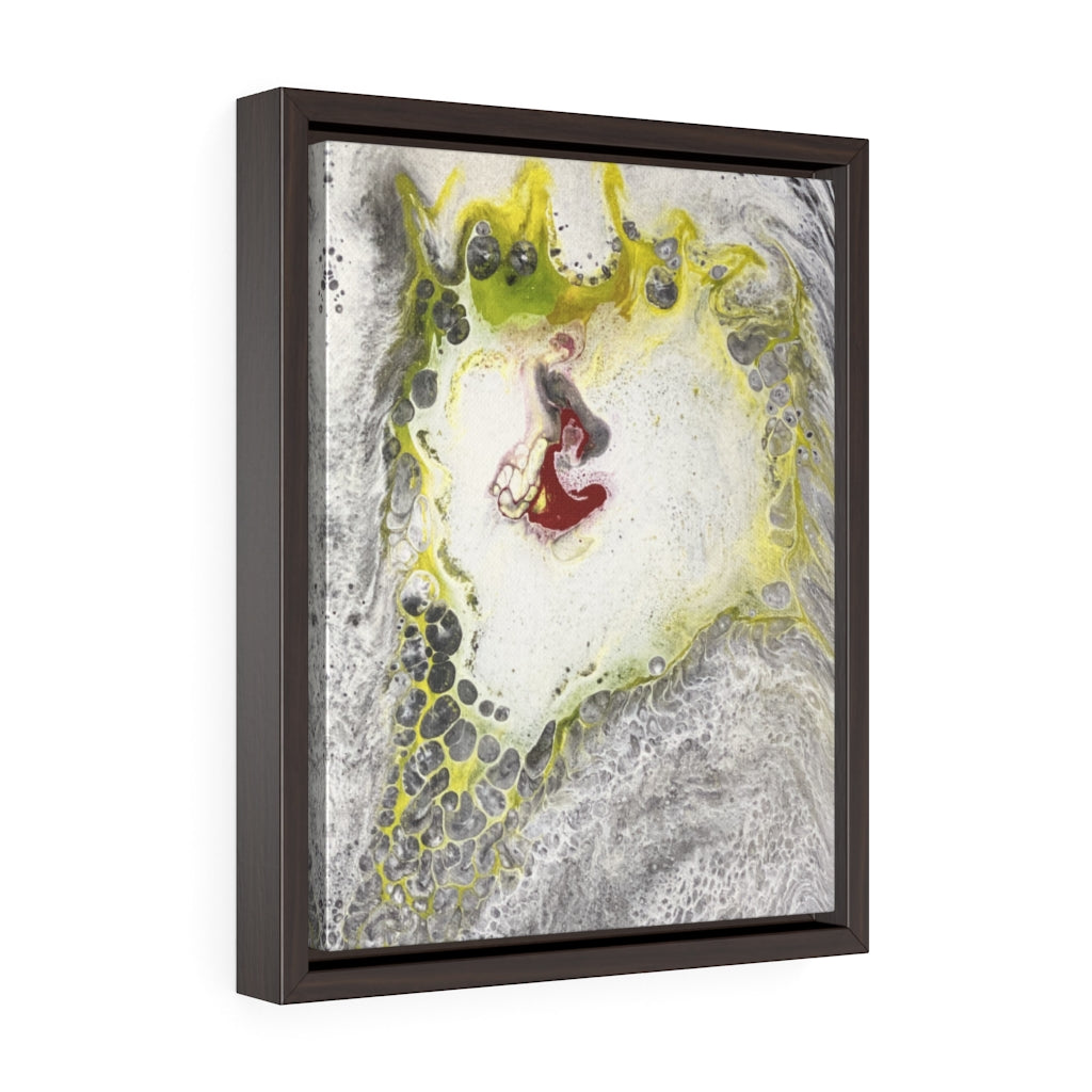 Yellow Galaxy Vertical Framed Premium Gallery Wrap Canvas - KAT WABI SABI: DOPE WEARABLE. ART. DESIGNS.
