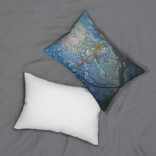 Load image into Gallery viewer, Love Deeply, Ocean Blue Lumbar Pillow - KAT WABI SABI: DOPE WEARABLE. ART. DESIGNS.
