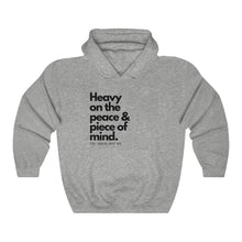 Load image into Gallery viewer, Heavy on the Peace &amp; Piece of Mind. Try Jesus. Not Me. Unisex Heavy Blend™ Hooded Sweatshirt - KAT WABI SABI
