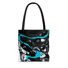 Load image into Gallery viewer, Turquoise Positive Flow Tote Bag - KAT WABI SABI: DOPE WEARABLE. ART. DESIGNS.
