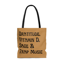 Load image into Gallery viewer, Gratitude, Vitamin D, Sage, &amp; Trap Music Tote Bag - KAT WABI SABI
